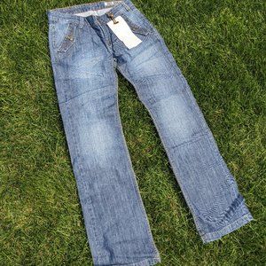 Low rise straight leg denim jeans